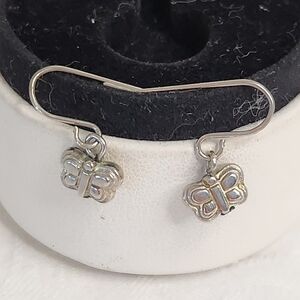 Vintage 3D Silver Butterfly Earrings